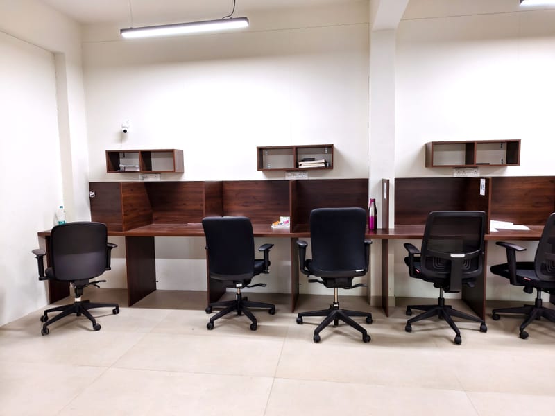 Private study cabins with ergonomic chairs