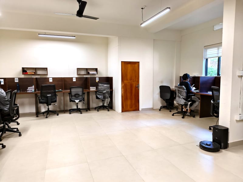 Study room with students at work