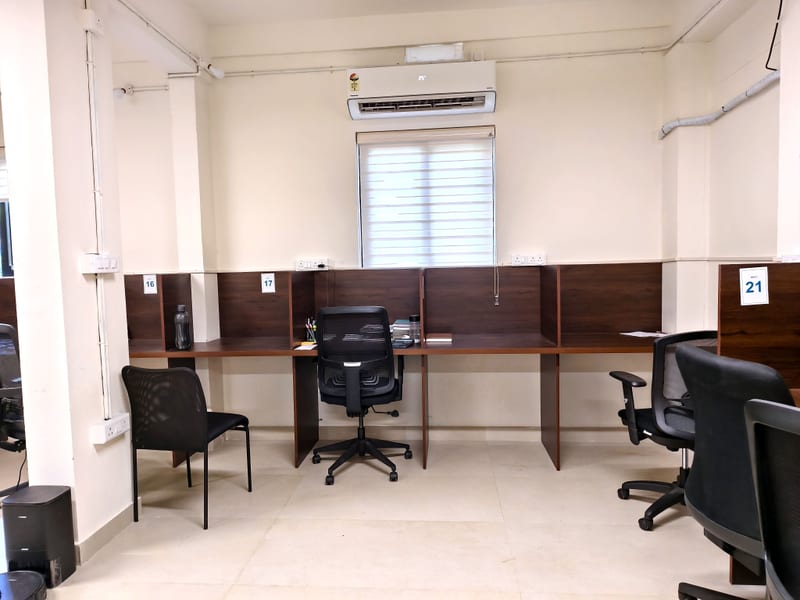 Study desk by an air-conditioned window